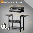 thumbnail image 2 of 3-Burner Propane Gas BBQ Grill with Lift-Off Griddle, Side Shelves and Grease Cup, Ceramic Coated Cast Iron Pan, 45,000 BTU Outdoor Cooking and Patio Backyard, Black, 2 of 7