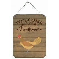 Caroline's Treasures CK6776DS1216 Frisian Friesian Chicken Welcome Wall or Door Hanging Prints, 12x16, multicolor