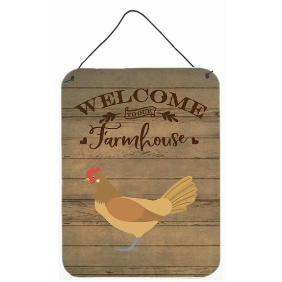 Caroline's Treasures CK6776DS1216 Frisian Friesian Chicken Welcome Wall or Door Hanging Prints, 12x16, multicolor