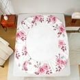 thumbnail image 5 of Manfei Pink Rose Girls Twin Sheet Sets, Anniversary Flower Floral Twin Fitted Sheet, Romantic Valentines Day Flat Sheet, Luxury Bedroom Decor, 3 Pieces, 5 of 7