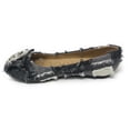 thumbnail image 2 of Victoria K Women's Round Buckle Patched Denim Ballerina Flats, 2 of 5