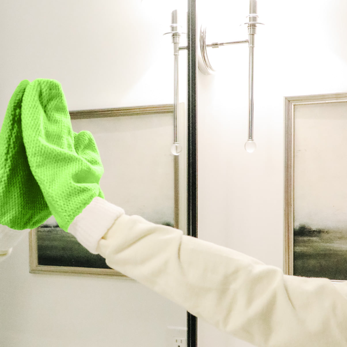 CleanGreen® Microfiber Cleaning & Dusting Gloves, Beige 18040