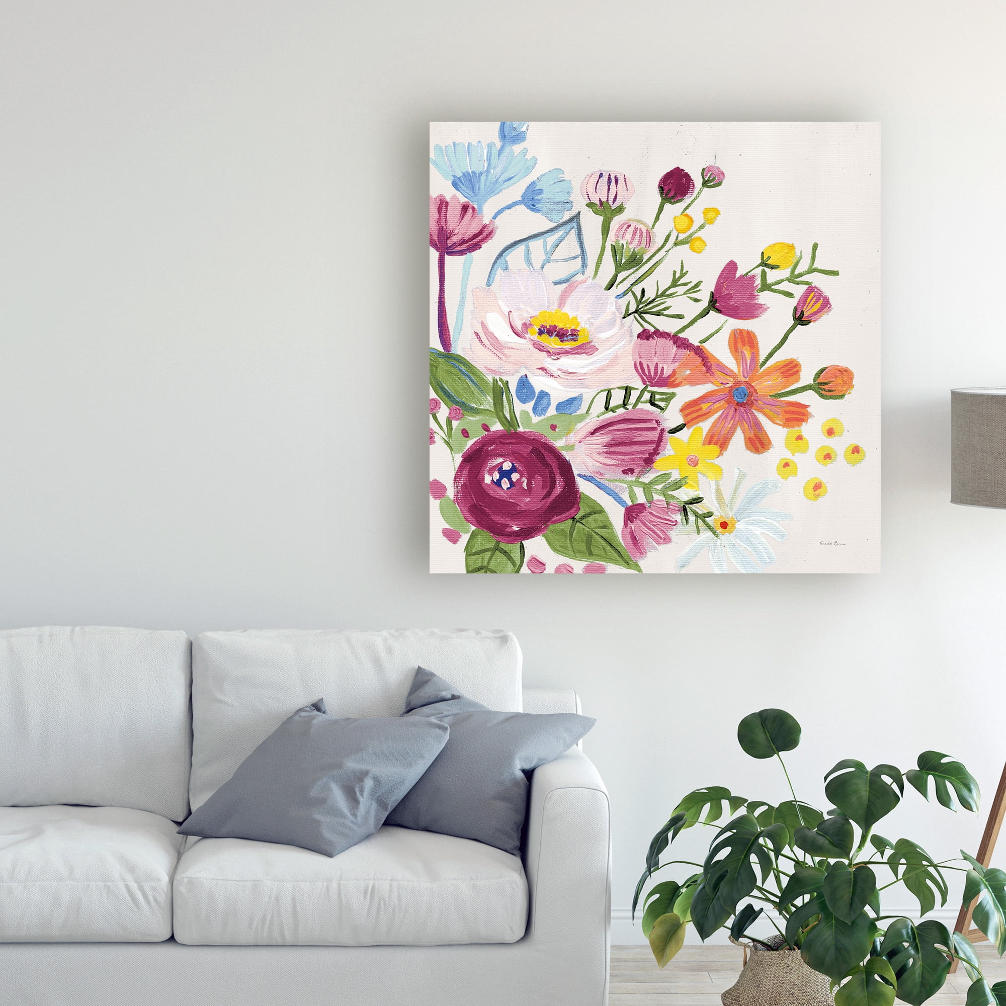 Trademark Fine Art 'Vintage Floral II Pale' Canvas Art by Farida Zaman
