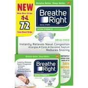 Breathe Right Nasal Strips to Stop Snoring, Drug-Free, Extra Clear (72 Count)