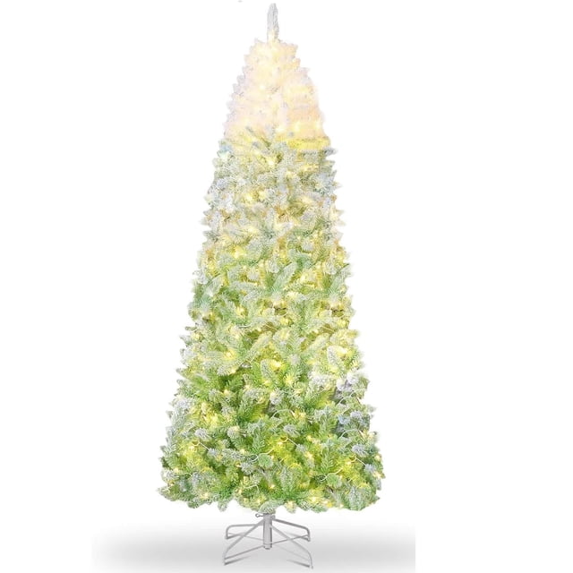 Eastvita 6-Foot Pencil Tree in Green Gradient Pre-Lit with 100 Dual-Color LEDs