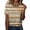 198#Beige, variant on Women's Loose Fit Crew Neck Tees Contrast Orange Collar Pumpkin Face Print Oversized Fashion Halloween Summer Tops Khaki 2XL