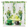 thumbnail image 2 of Swag Curtains Valances for Windows, Welcome St. Patrick's Day Short Kitchen Window Curtains Over Sink, Four Leaf Clovers Kettle Cafe Curtains Panel Set Of 2,Rod Pocket, 36 Inches Length White, 2 of 9