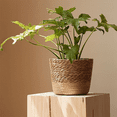 thumbnail image 3 of Straw Weaving Flower Plant Pot Wicker Basket Rattan Flowerpot Storage Basket Handmade Woven Planter Basket S, 3 of 5