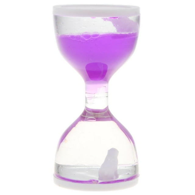 Reloj de arena con burbujas y temporizador, juguete sensorial con movimiento de líquido flotante y aceite visual. Púrpura
