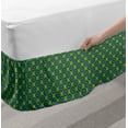 thumbnail image 2 of Geometric Bed Skirt, Abstract Art Images of Target Circles and Cornered Shapes, Elastic Bedskirt Dust Ruffle Wrap Around for Bedding Decor, 4 Sizes, Green Marigold, by Ambesonne, 2 of 2