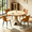 Natural Oak-Brown(A), variant on 43.32'' Round Dining Table Set for 4,5-Piece Modern Wood Kitchen Table Set for Kitchen Dining Room