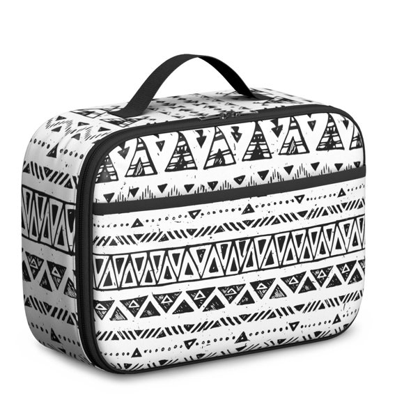 Sac à Lunch Géométrique – Style Pastoral Motif Symétrique Sac à Lunch Isolé pour Utilisation Préscolaire et École Primaire