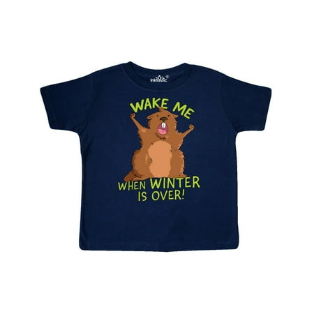 

Inktastic Groundhog Day Wake Me When Winter is Over Gift Toddler Boy or Toddler Girl T-Shirt