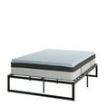 thumbnail image 2 of Flash Furniture Leo 14 Inch Metal Platform Bed Frame with 12 Inch Pocket Spring Mattress in a Box and 2 Inch Cool Gel Memory Foam Topper - Queen, 2 of 14