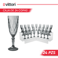 thumbnail image 2 of Juego 24 Copas de Vidrio Cristal para Champaña Vino Agua Color Humo, 2 of 6