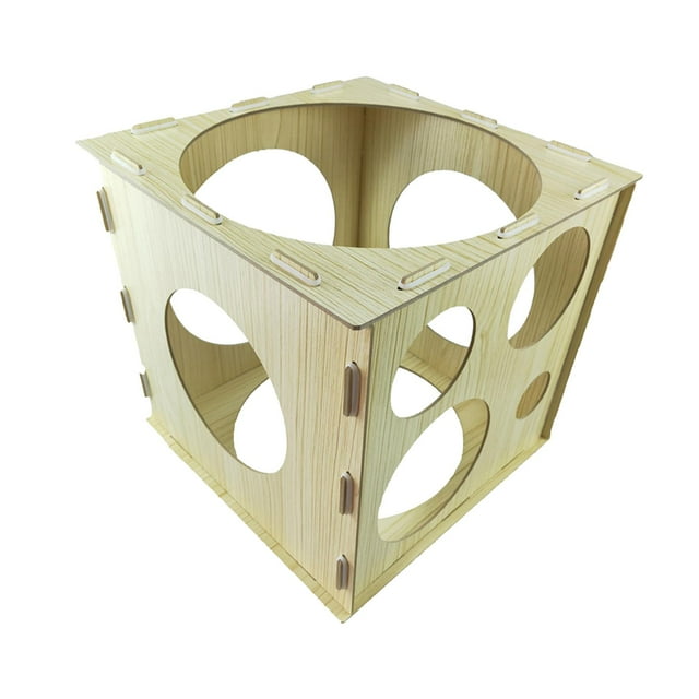 Cubo medidor de globos de 9 tamaños, herramienta de medición plegable para hacer globos de madera, columnas de globos de Navidad para el Día de San