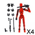 thumbnail image 1 of Figura de Acción Masculina Móvil Multiarticulada Impresa en 4x3D Baoblaze Negro y Rojo 4 piezas, 1 of 8