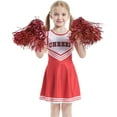 thumbnail image 5 of Cheerleader Outfit For Girls Sleeveless Cheerleading Team Stage Performance Dance Dressy Red 150, 5 of 5