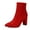 RED, variant on Women's Short Ankle Booties with Pointed Toe and Chunky Heel