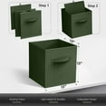 thumbnail image 2 of Sorbus 13 Inch Collapsible Fabric Storage Cubes, 6 Foldable Baskets for Organizing for Closet, Shelves, Clothes, Toys, Books, Dark Green, 2 of 6