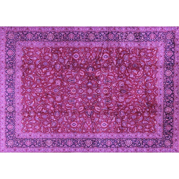 Ahgly Company Indoor Rectangle Persian Purple Traditional Area Rugs, 5' x 7'
