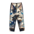 thumbnail image 4 of Balery Exotic Blue Cat print Women's Pajama Pants,Ultra Lightweight Pjs,Lounge Pant-Small, 4 of 9