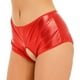 thumbnail image 4 of Ropa interior Sexy para mujer, bragas exóticas, Boxer sin entrepierna, pantalones cortos, disfraz, pantalones cortos con botín brillante metálico, calzoncillos abiertos a tope de tiro bajo, 4 of 5