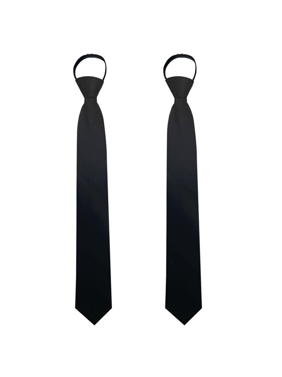 2Pcs/4Pcs Pre-tied Adjustable Zipper Neck Ties for Men 19inch Mens Necktie for Office Graduation School Uniforms
