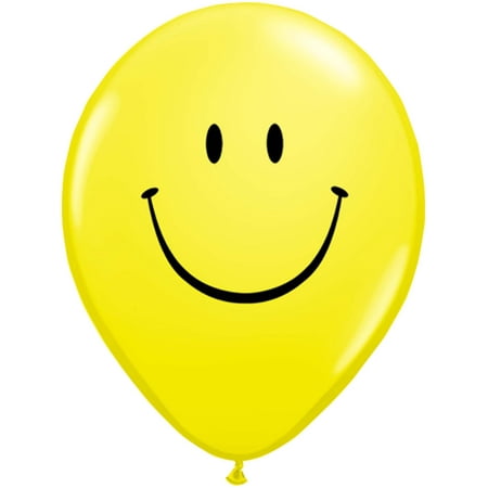 Smiley Face Foil Balloon - Qualatex Smiley Face Round Emoji Graduation 11