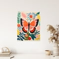 thumbnail image 4 of Butterfly Henri Matisse Style Bright Painting Leaves Fronds and Floral Blooms Spring Unframed Wall Art Print Poster Home Decor Premium, 4 of 5