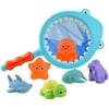 SANUME 7Pcs Baby Bath Toys Cartoon Marine Animals Squirts Toys Bathtime Fun Learning & Education Toys