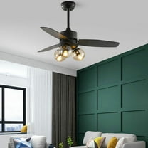 42" Vintage Ceiling Fan Light Industrial Farmhouse Chandelier Lighting Fixture Pendant Fan Lamp Without Bulb