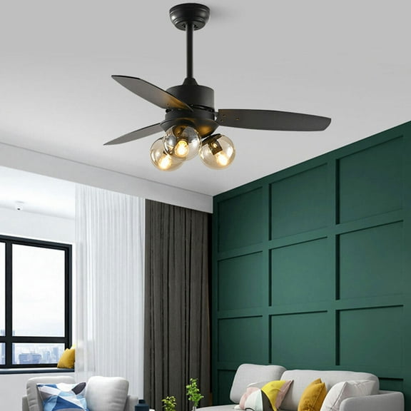 42" Vintage Ceiling Fan Light Industrial Farmhouse Chandelier Lighting Fixture Pendant Fan Lamp Without Bulb