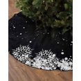thumbnail image 2 of Black Christmas Christmas Tree Skirt 36 Inches Large Christmas Skirt Tree, Xmas Balls Botanical Winter Snowflake Tree Skirt Christmas Decorations for Fireplace Party Holidays Indoor Outdoor, 2 of 7