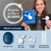 Auraglow Teeth Whitening Kit with LED Light, 35% Carbamide Peroxide Gel, 20+ Whitening Treatments, (2) 5mL Whitening Gel Syringes