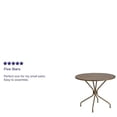 thumbnail image 4 of Afuera Living 35.25" Round Steel Flower Print Patio Dining Table in Gold, 4 of 9