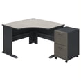 thumbnail image 1 of Bureau d'Angle Série Bush avec Piédestal en Ardoise Blanche Spectrum, 1 of 6