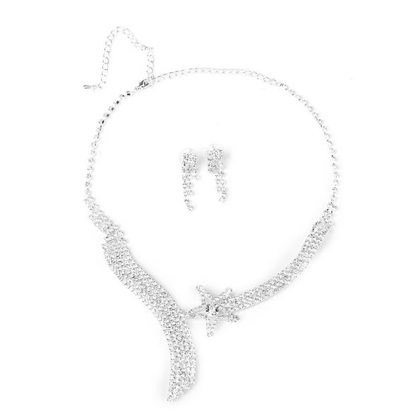 Conjunto de aretes y collar de imitación de cristal Zulema para bodas