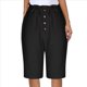 thumbnail image 1 of Pantalones Rectos de Pierna para Mujer, con Cintura Alta Elástica Fruncida, Pantalones Deportivos Casuales, Pantalones Cortos con Bolsillos, Negro L, 1 of 7