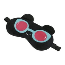 Unique Bargains 1 Pc Black Red Cartoon Red Glasses Sleep Mask Soft Eye Shade Cover for Travel for Rest