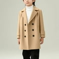 thumbnail image 5 of SuTry Boys Solid Color Long Coat Lapel Button Outerwear with Pockets Fall Winter Hoodless Vacation Casual Wear for Kids 2-15 Years(Khaki#2,11 Years), 5 of 5