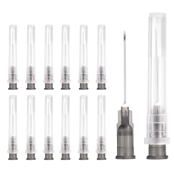 Uxcell 50 Paquete Aguja de Dispensación 22 Gauge 1 Pulgada, Aguja de Dispensación Luer Lock para Laboratorio Industrial, Puntas de Acero Inoxidable para Recarga de Inks y Pegamento Líquido, (Negro)