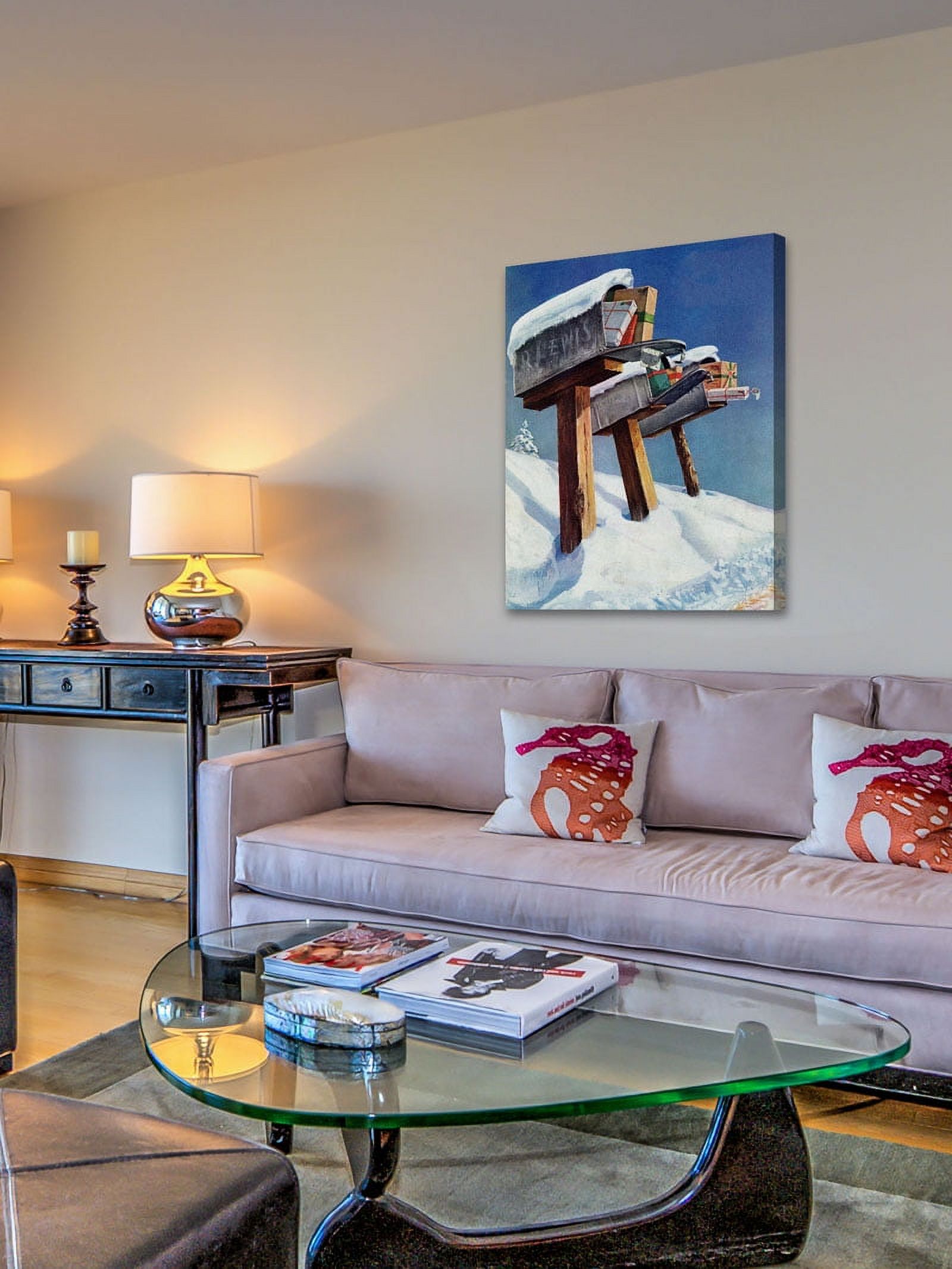 Marmont Hill "Mailboxes in Snow" by Miriam Tana Hoban Painting Print on Canvas