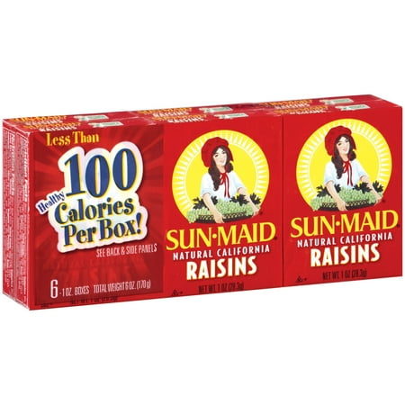 (3 Pack) Sun Maid, Natural California Raisins Six, 1