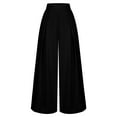 thumbnail image 5 of Zuesphe Black Pants for Women Plus Size Dressy Capri Pants for Women Plus Size Cotton Womens Wide Leg Lounge Pants Tall Womens Cargo Pants with Pockets Baggy, 5 of 5