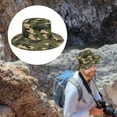 thumbnail image 3 of HES Chapeau de Soleil pour Hommes Camouflage Accessoire Réglable Absorbant la Sueur Bord Rond Seau pour Randonnée, 3 of 8