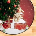 thumbnail image 5 of Coolnut Christmas Santa Claus Christmas Tree Mat Round Christmas Tree Stand Mat Decoration for Holiday Party Home Christmas Day Ornaments Floor Door, 28.3", 5 of 6