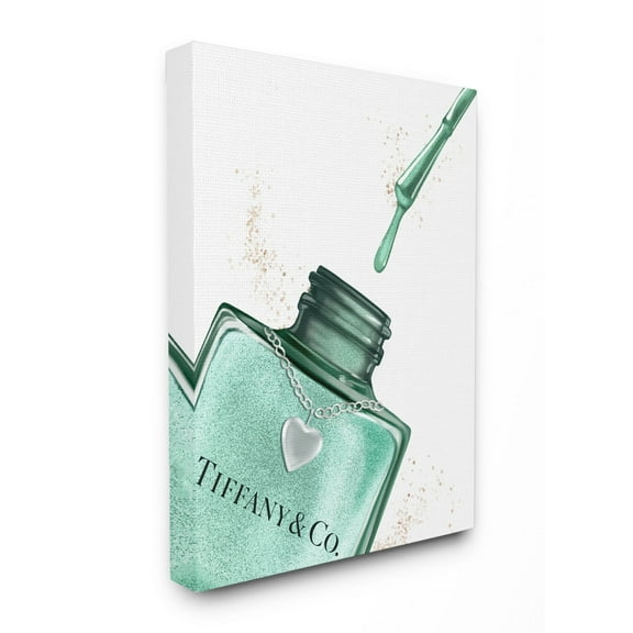 Stupell Industries Makeup Nail Polish Brush Cyan Drip Fashion Design Canvas Wall Art by Ziwei Li