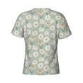 thumbnail image 6 of Vsdgher Daisies Flowers Print Men's Dry Fit Mesh Athletic Shirts Moisture Wicking Tennis T-Shirt Tops, 6 of 9
