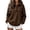 Coffee, variant on Women's Ruffled Henley Collared Sweatshirt 3-Button Placket Loose Drop Shoulder Sweatshirts Soft Long Sleeve Fall Casual Tops Coffee,L